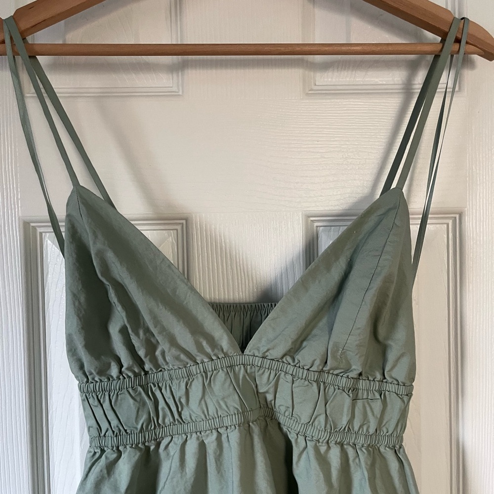Babaton Sage Green Elastic Waist Maxi Dress
